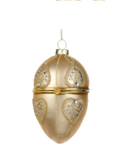 Vánoční dekorace – zdobené skleněné vejce, zlaté | GOODWILL - 1