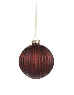 Vánoční dekorace – závěsná skleněná koule, burgundská...