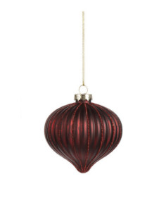 Vánoční dekorace – závěsná skleněná cibule, burgundská červená | GOODWILL - 1