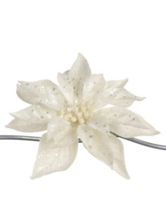 Christmas decoration - glittering white poinsettia...