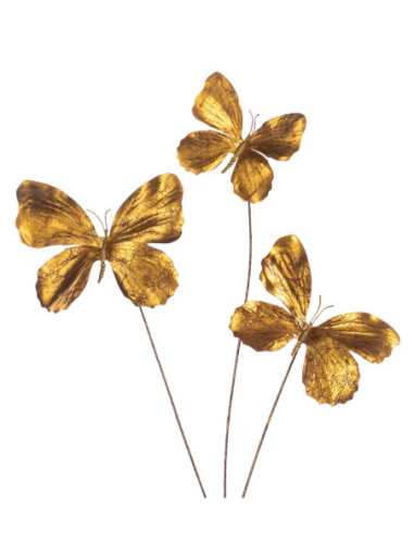 Christmas decoration - branch with three golden...