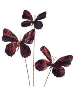 Christmas decoration - branch with three burgundy...