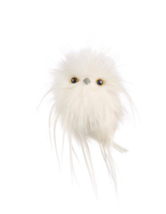 Christmas decoration - hanging owl made of white fur |...