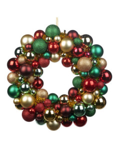 Decorative Christmas wreath made of coloured balls, ø...
