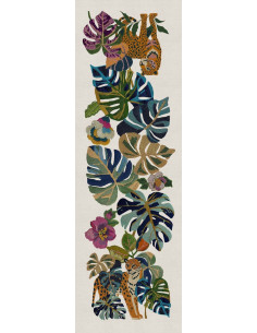 Běhoun na stůl s potiskem Leoleaf 45x170 | TESSITURA TOSCANA TELERIE - 1