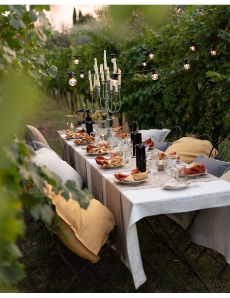 Set lněného ubrusu 160x230 a ubrousků Tiziano, krémový | TESSITURA TOSCANA TELERIE - 3