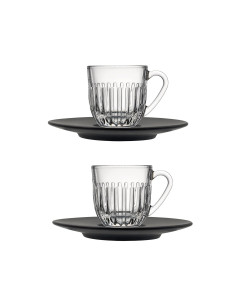 Sada dvou skleněných espresso šálků s podšálky Ouessant | LA ROCHÈRE