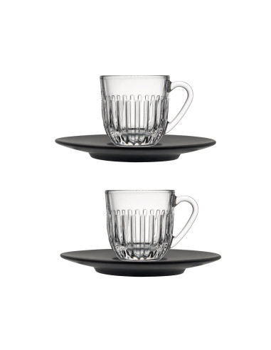 Sada dvou skleněných espresso šálků s podšálky Ouessant | LA ROCHÈRE - 1