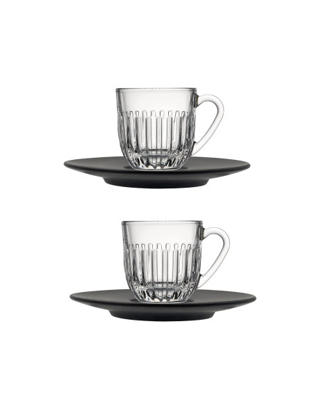 Sada dvou skleněných espresso šálků s podšálky Ouessant | LA ROCHÈRE - 1
