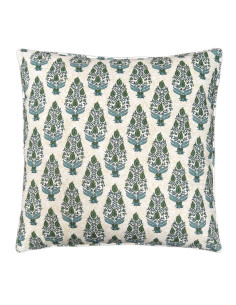 Bavlněný povlak polštáře 40x40, krémová se vzorem | dovoz Indie - 1