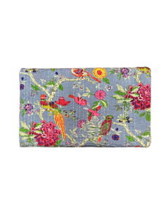 Prošívaný přehoz přes postel Floral 215x270, šedý | dovoz Indie