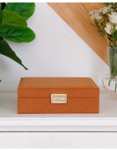 Šperkovnice z manšestru v barvě camel | MAISON SCARLET - 1