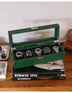 Luxusní pouzdro na 5 hodinek, zelené | MAISON SCARLET 2
