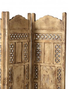 Wooden screen v.136, cream with patina - 1 2