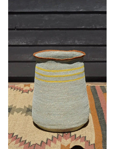 Úložný koš z mořského hyacintu, šedý | BAOBAB