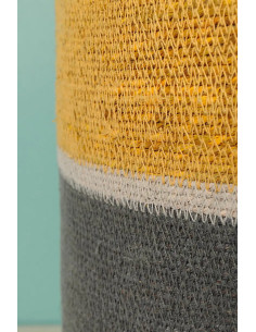 Úložný koš z přírodního materiálu L, žluto šedý | BAOBAB 2