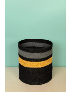 copy of Úložný koš z přírodního materiálu L, žluto šedý | BAOBAB - 1