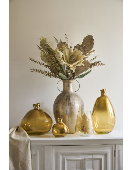 Vase Colibri from recycled glass, Ochré | CÔTÉ TABLE - 2