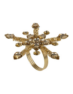 Kroužek na ubrousek se zdobenou zlatou vločkou | CÔTÉ TABLE