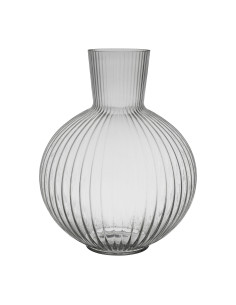 Skleněná váza Automnal - transparentní s rýhováním | CÔTÉ TABLE - 1