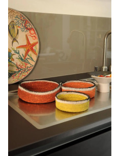 Úložný košík z přírodního materiálu S, curry žlutý | BAOBAB