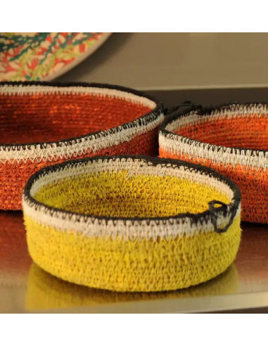 Úložný košík z přírodního materiálu S, curry žlutý | BAOBAB a