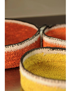 Úložný košík z přírodního materiálu S, curry žlutý | BAOBAB 2