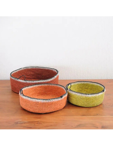 Úložný košík z přírodního materiálu M, oranžový | BAOBAB a