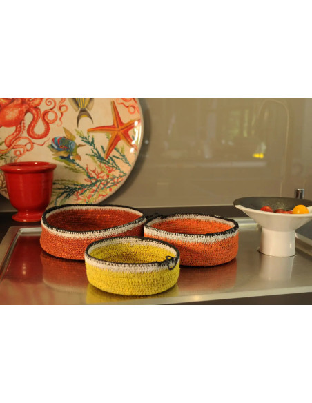 Úložný košík z přírodního materiálu L, cihlově červený | BAOBAB a