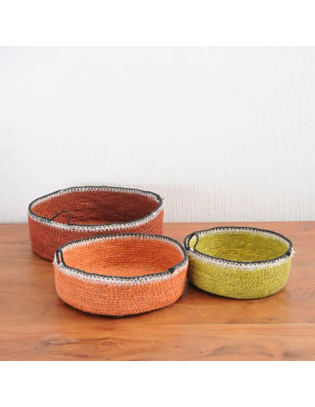 Úložný košík z přírodního materiálu L, cihlově červený | BAOBAB e