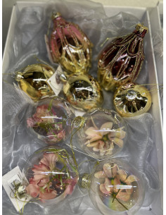 Vánoční dekorace – závěsná skleněná šiška s tónem růžové | GOODWILL - 1 2