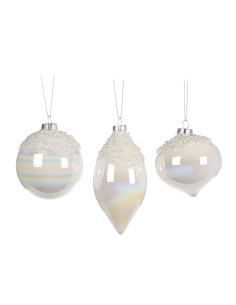 Vánoční dekorace – závěsná skleněná koule se sněhovou... 2