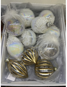 Vánoční dekorace – skleněná cibulka antik stříbrná se... 2