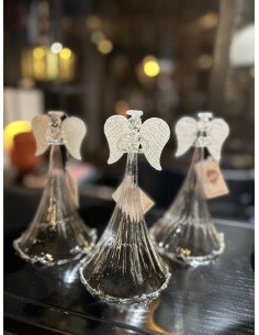 Vánoční dekorace – skleněný anděl s bílými třpytkami |... 2