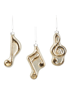 Christmas hanging decoration - glass eighth note in champagne colour | GOODWILL - 1 2