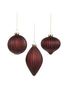 Vánoční dekorace – závěsná skleněná cibule, burgundská... 2