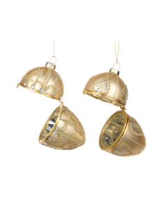 Vánoční dekorace – zdobené skleněné vejce, zlaté | GOODWILL - 1 2