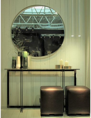 Zrcadlo Ringo v kovovém zlatém rámu ø120 | VIPS AND FRIENDS a