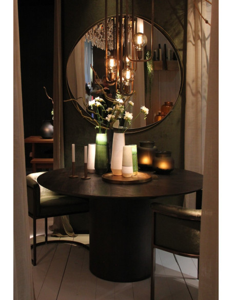 Zrcadlo Ringo v kovovém zlatém rámu ø120 | VIPS AND FRIENDS b