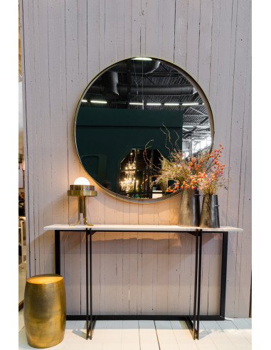 Zrcadlo Ringo v kovovém zlatém rámu ø120 | VIPS AND FRIENDS c