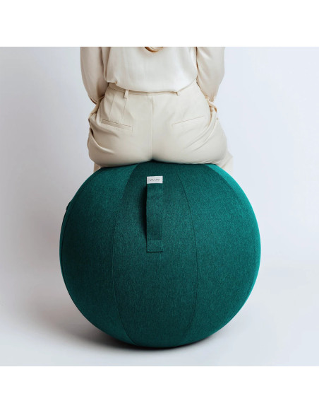 Sitting / yoga ball with fabric cover LEIV Dark Petrol 60-65cm | VLUV - 2