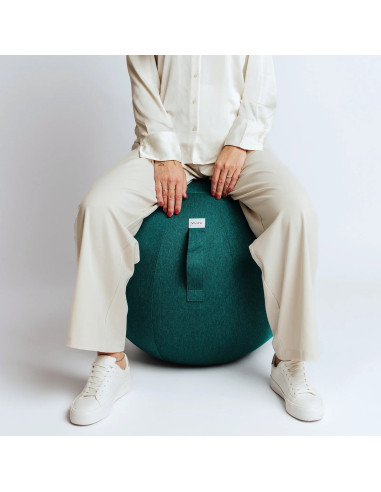Sitting / yoga ball with fabric cover LEIV Dark Petrol 60-65cm | VLUV - 4