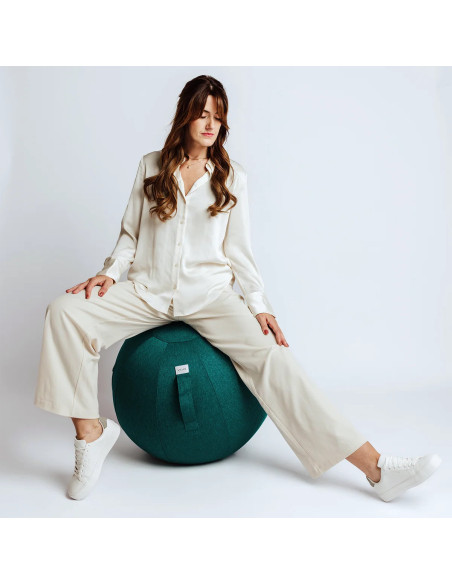 Sitting / yoga ball with fabric cover LEIV Dark Petrol 60-65cm | VLUV - 5