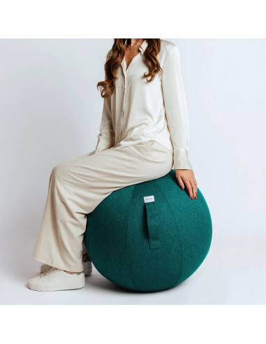 Sitting / yoga ball with fabric cover LEIV Dark Petrol 60-65cm | VLUV - 6