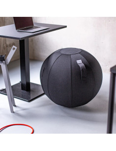Sedací / jóga míč s látkovým potahem LEIV Black 60-65cm | VLUV 2