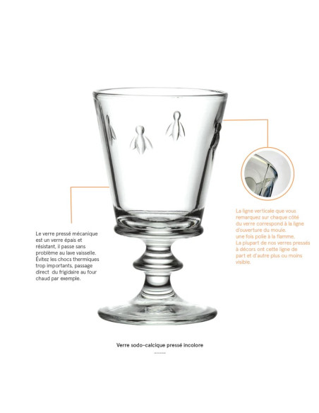 Sada 4 čirých sklenic na víno Včela  | LA ROCHÈRE