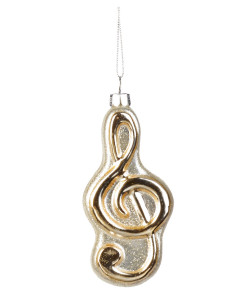 Christmas hanging decoration - glass violin key in champagne colour | GOODWILL - 1