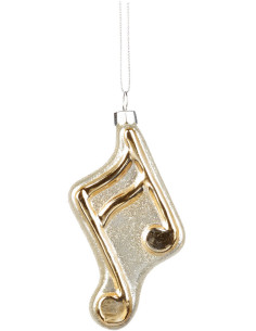 Christmas hanging decoration - glass hexagonal notes in champagne colour | GOODWILL - 1