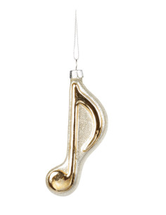 Christmas hanging decoration - glass eighth note in champagne colour | GOODWILL - 1