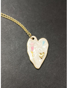 Řetízkový náhrdelník ze zlaté nerezové oceli s přívěskem srdce | PIOU PIOU - 1 2